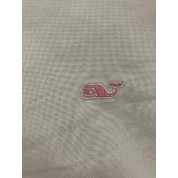 Vineyard Vines White Dress Shirt Button Down Pink Whale Shep Ian Size 10 Medium - Picture 4 of 9